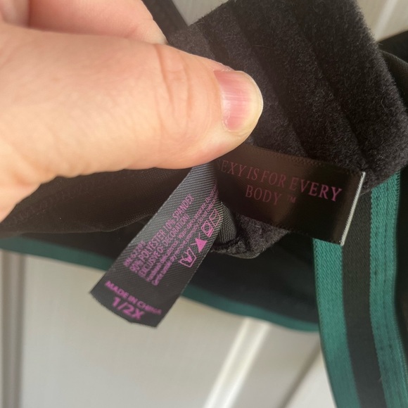 Fantasy Intimates Women's Plus Green and Black Strappy Sexy Underwired Bra 1/2X - Picture 2 of 4